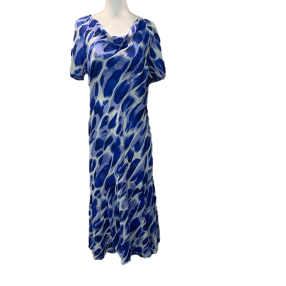 WINDSMOOR Blue Short Sleeve Flowy Dress